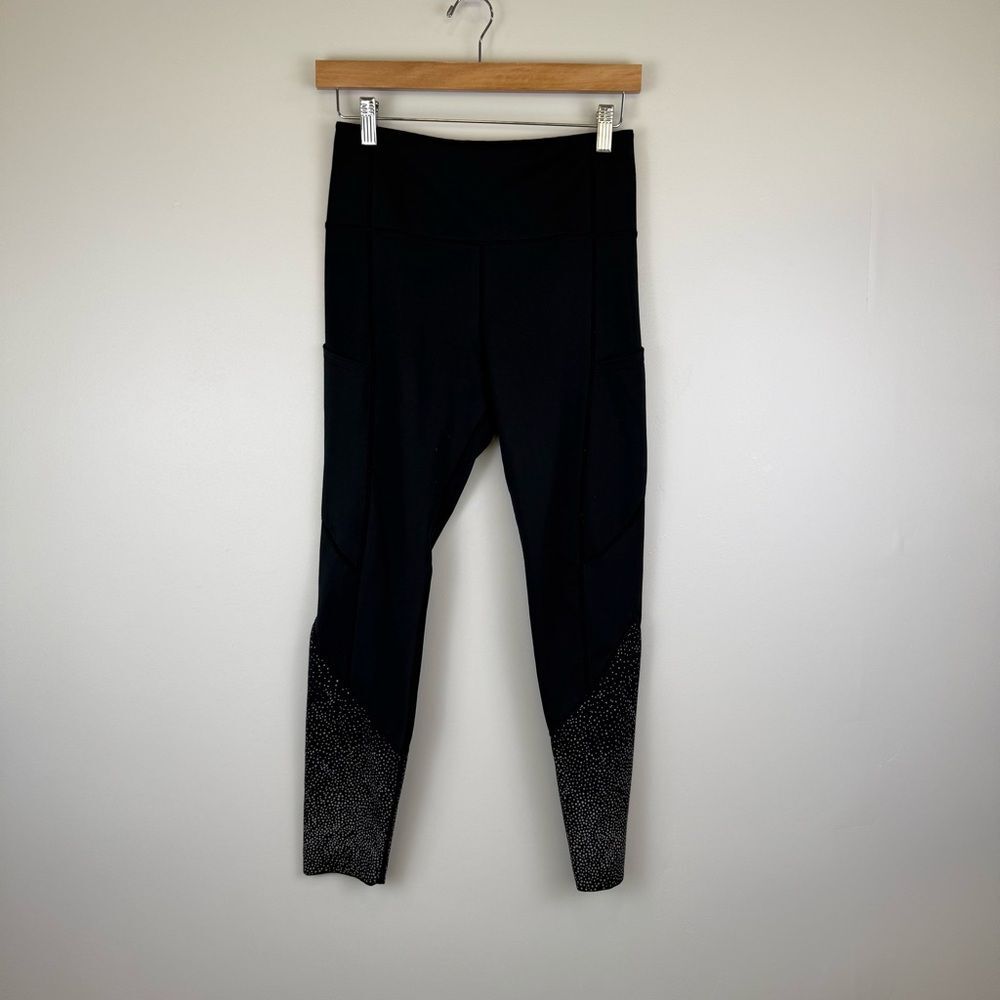 Zyia Active Reflective Women's Size 8-10 High Rise Leggings Pockets Black